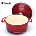 red cast iron casserole enamel coating